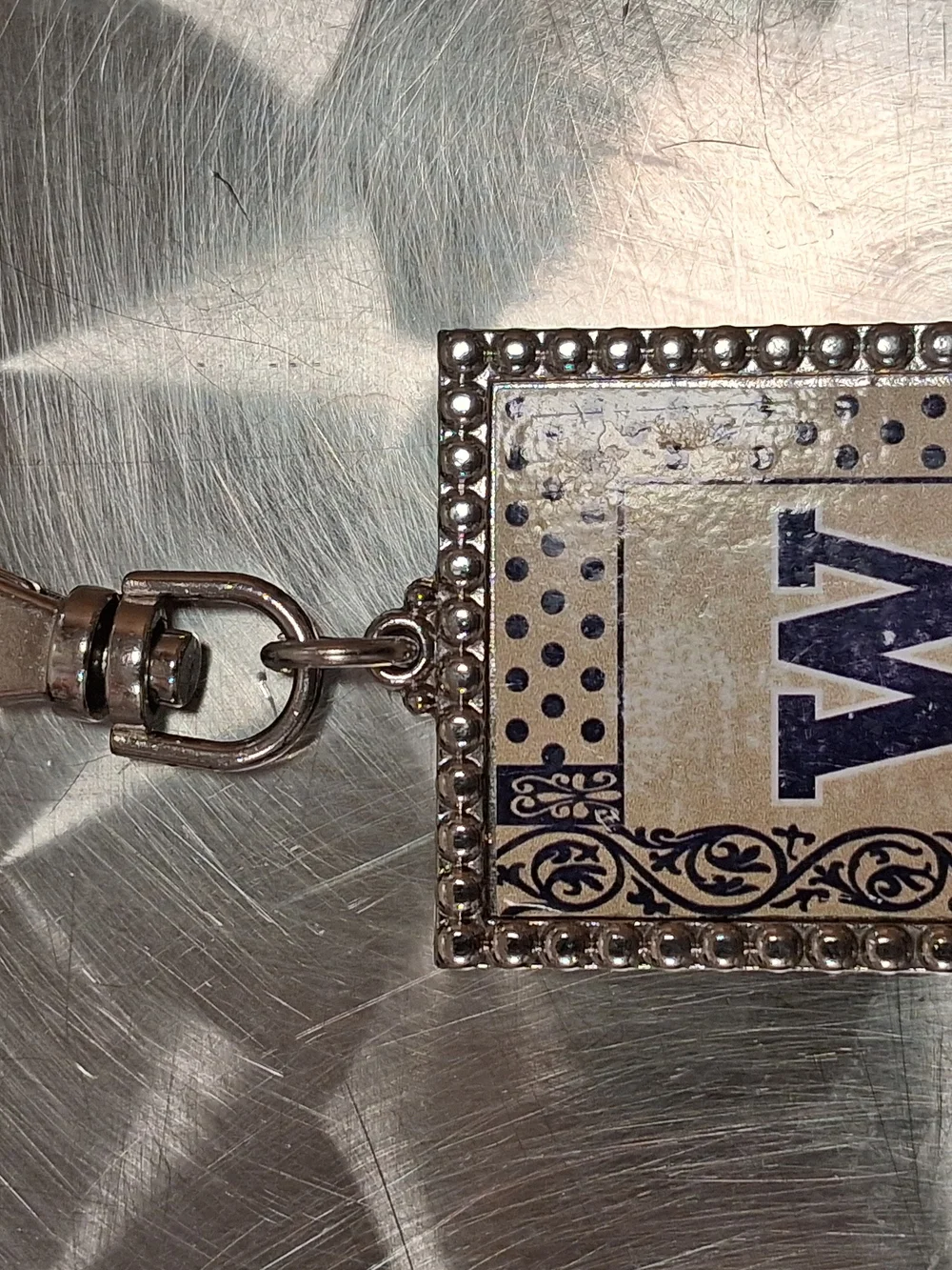 University Of Washington Monogram Crystal-Trim Keychain Charm
